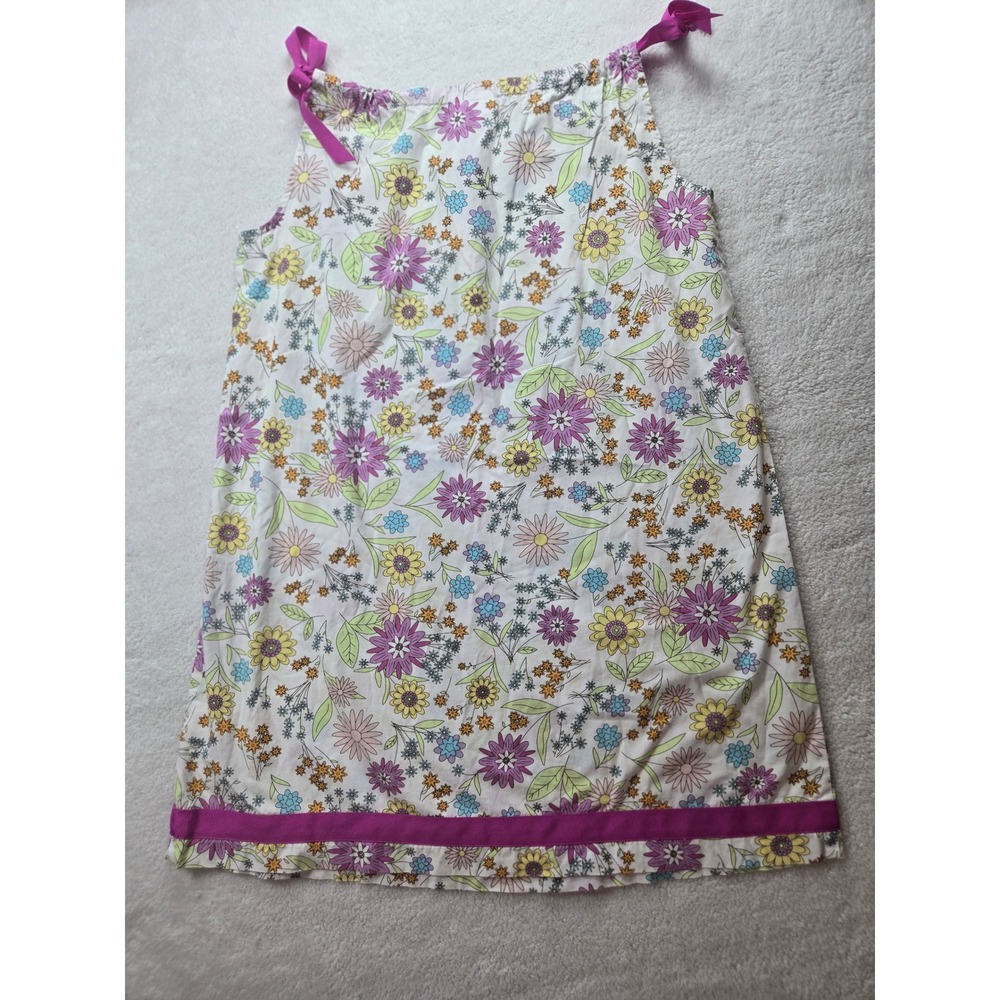Hanna Andersson Girls Floral Cotton Tie Strap Shift Pillowcase Dress Size 140 10